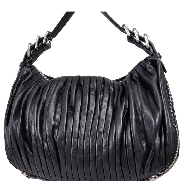 MIU MIU Black Leather Hobo Bag - Picture 6 of 11